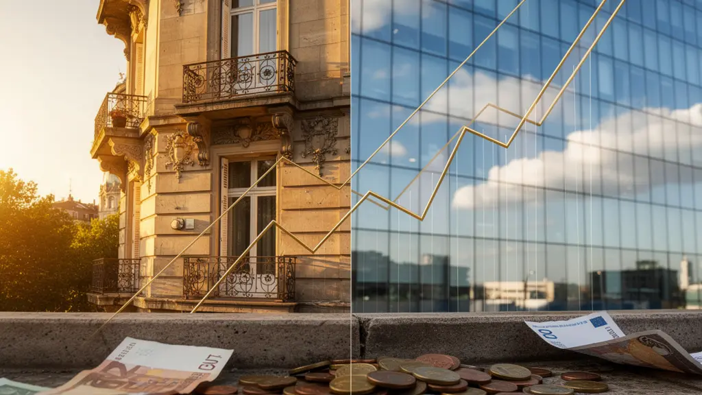 Comparaison visuelle entre immobilier et assurance vie pour la protection contre l'inflation