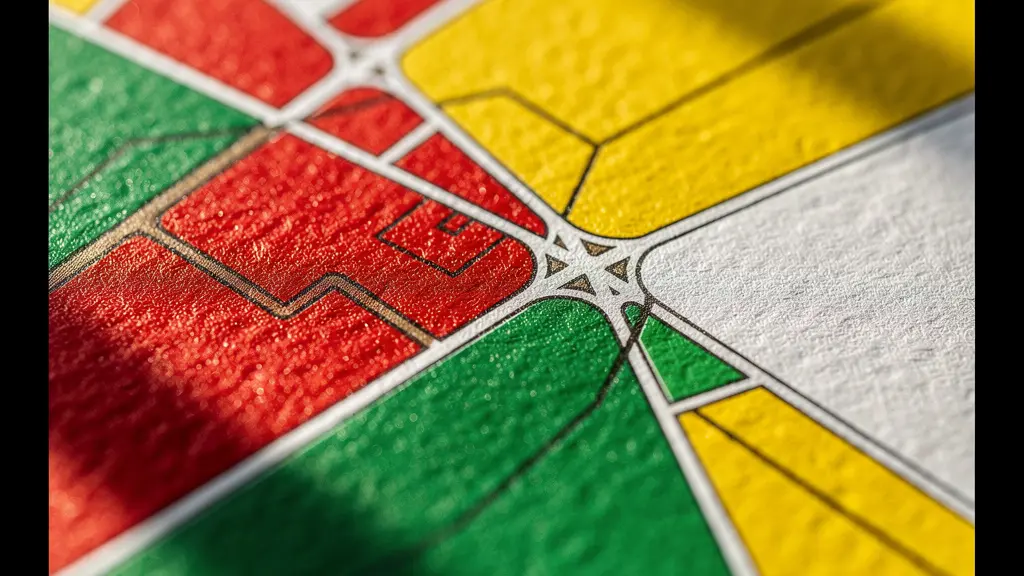 Carte de zonage PLU avec différentes zones colorées et légendes